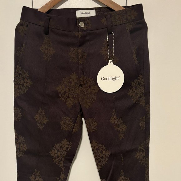 $770 BNWT Goodfight Jacquard Print CroppedTailored Trousers/ Pants 29 - 30 - Picture 6 of 16